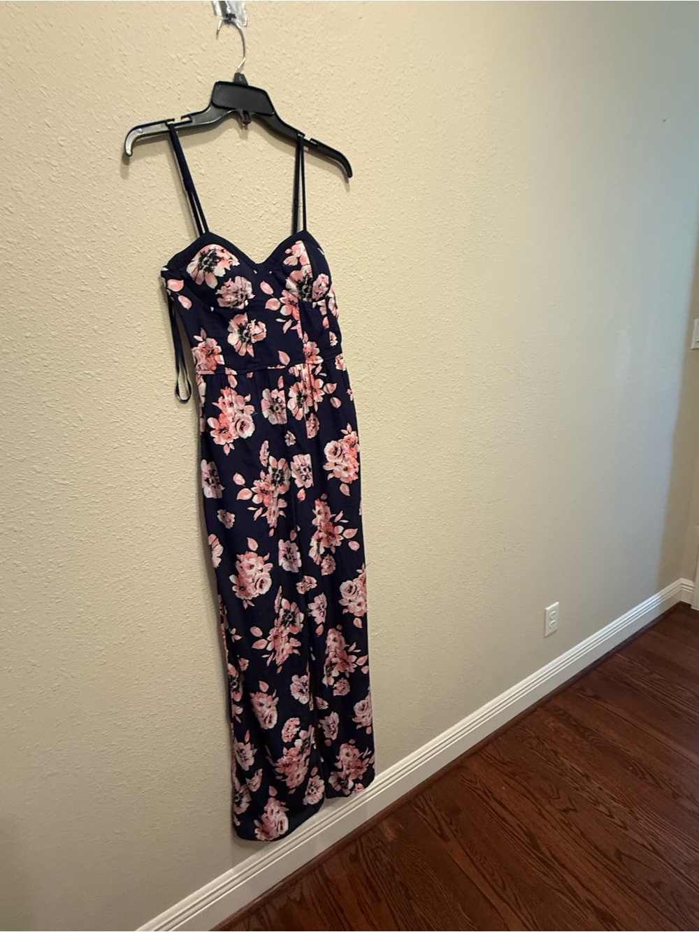 Band of Gypsies Navy Floral Spaghetti-Strap Jumpsuit